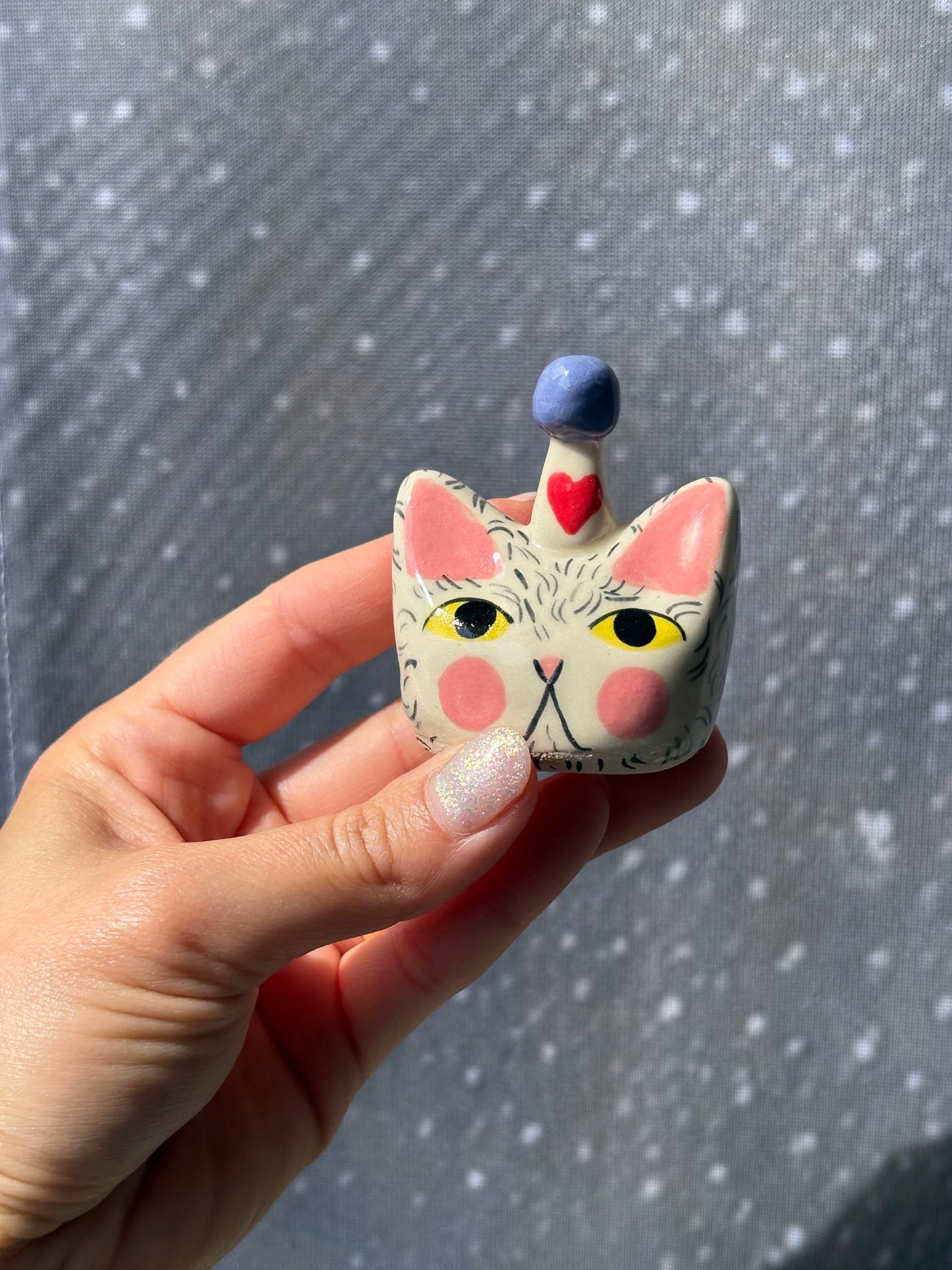 Stripy Grumpy Cat ring holder