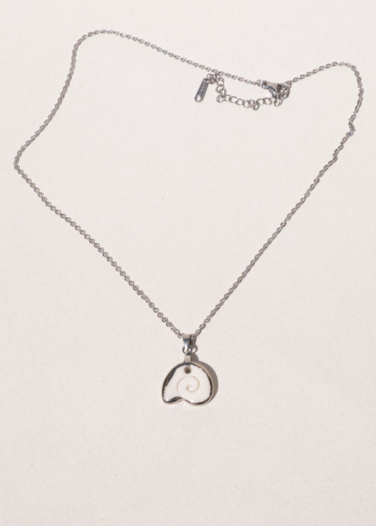 Handmade porcelain seashell pendant necklace